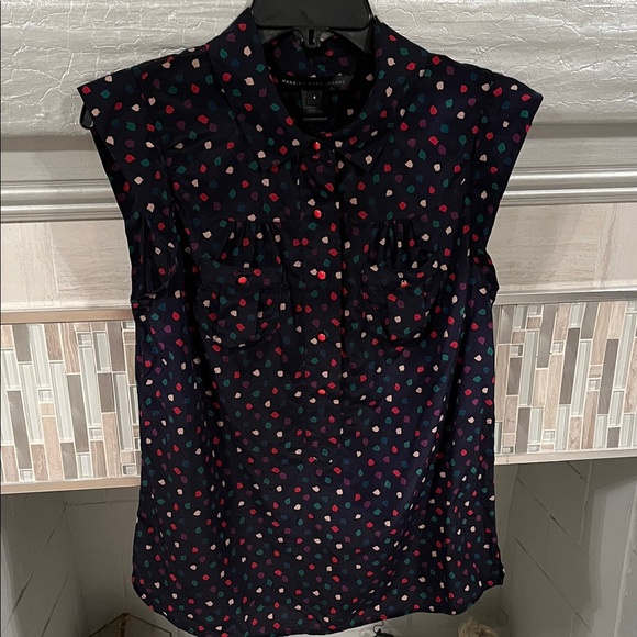 Marc By Marc Jacobs Black Blouse with Colorful Dots - Picture 1 of 4